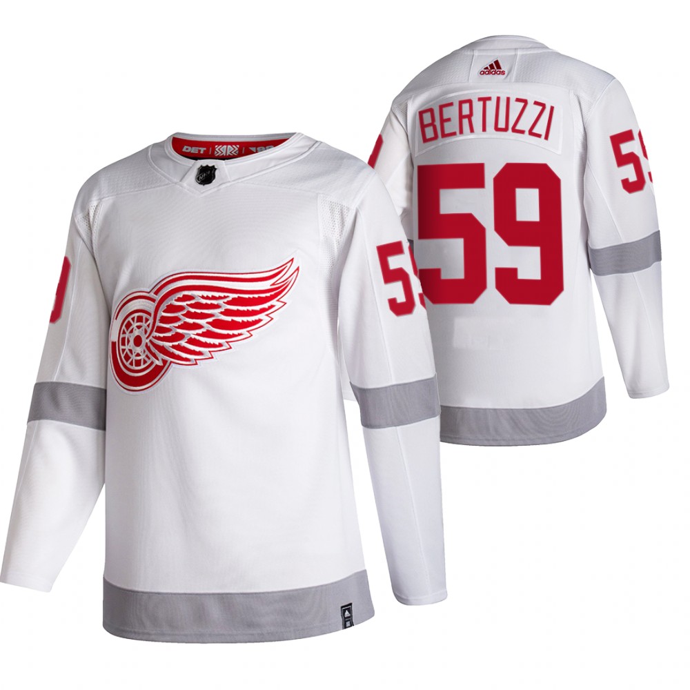 2021 Adidias Detroit Red Wings 59 Tyler Bertuzzi White Men Reverse Retro Alternate NHL Jersey